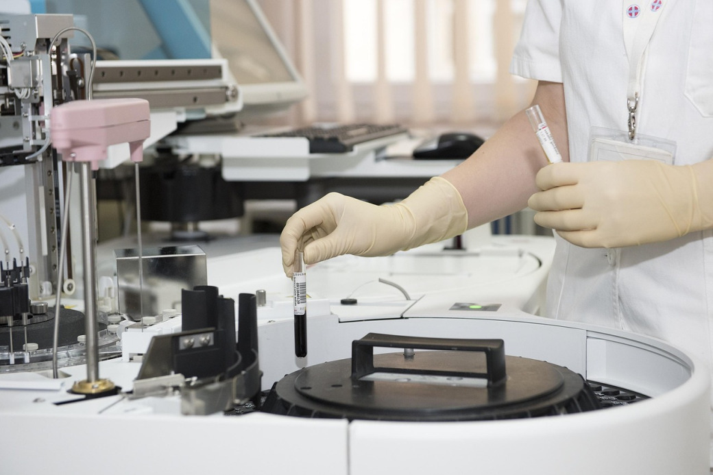 medical research laboratory with clinical samples